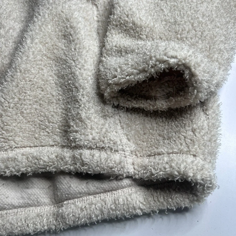 Nike‎ Therma-FIT Sherpa Fleece Hoodie Womens Large Cream DD6470-206 Pullover